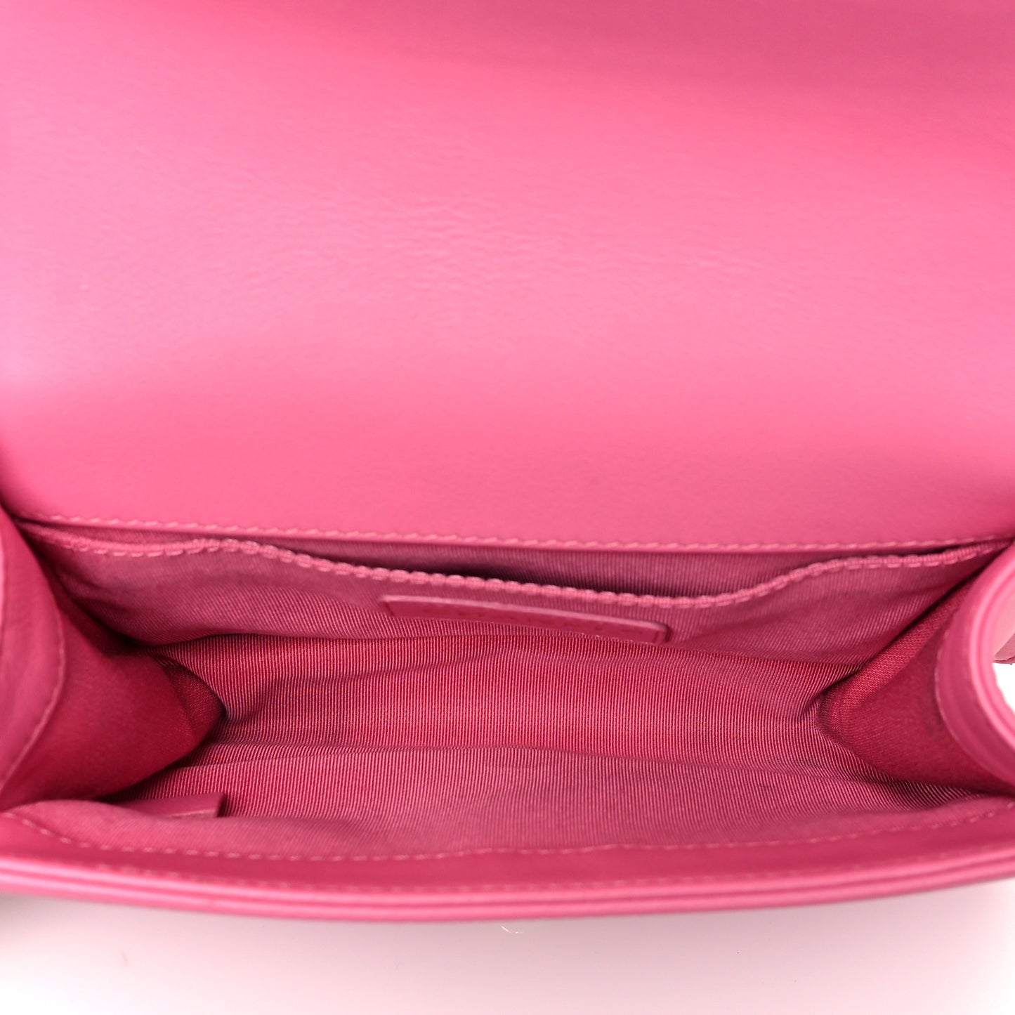 Lambskin Quilted Small Boy Flap Dark Pink