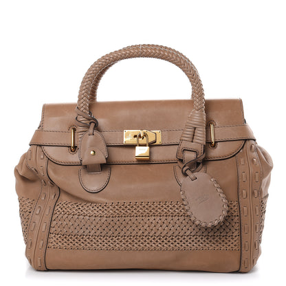 Gucci Calfskin Handmade Large Top Handle Bag Taupe 1 of 24