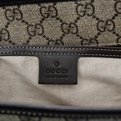 Gucci GG Supreme Monogram Medium Zippered Shopping Tote Dark Brown 7 of 8