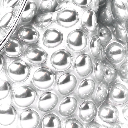 Bottega Veneta Metallic Fabric Bubble Wrap The Mini Pouch Silver 7 of 9