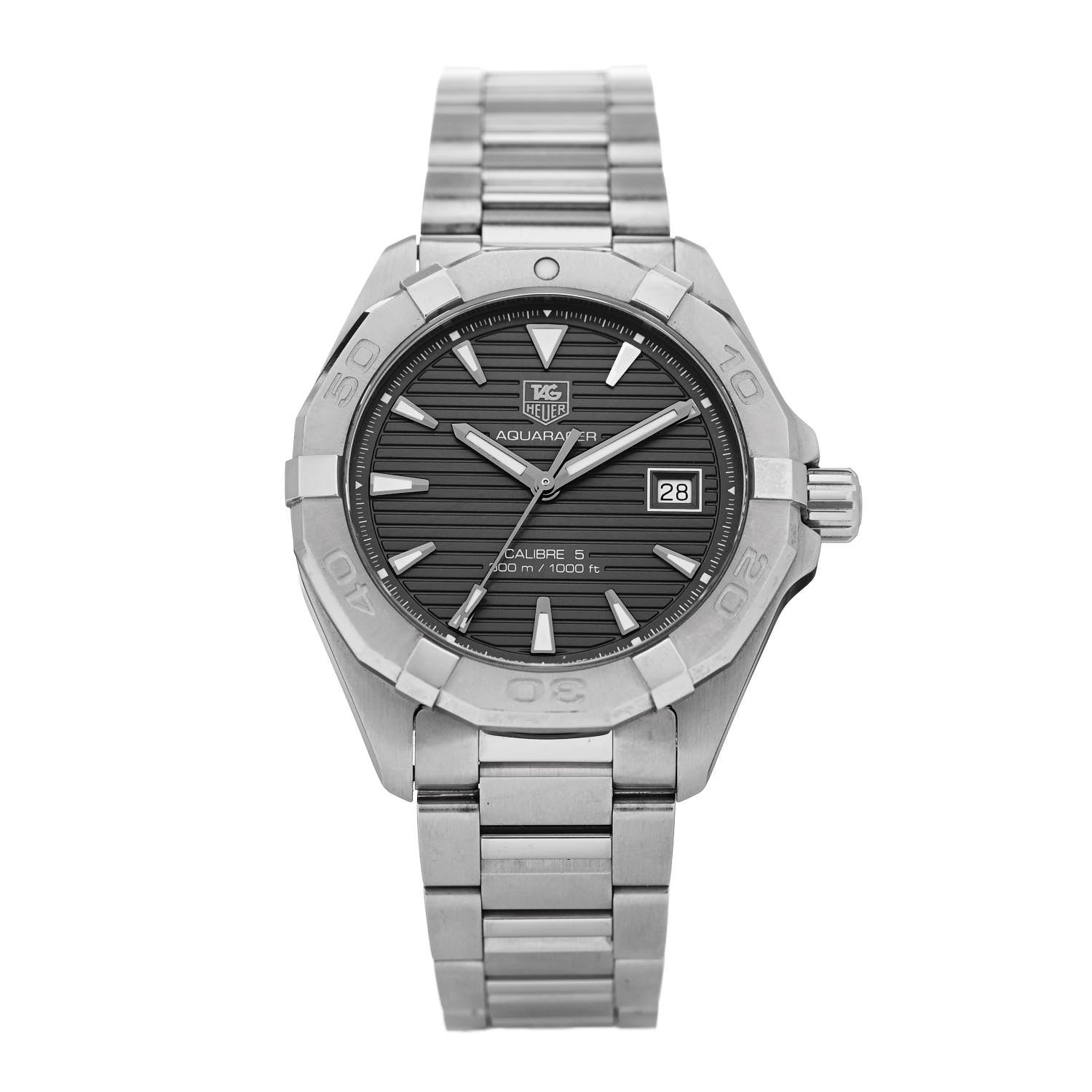 Tag Heuer Stainless Steel 41mm Aquaracer 300M Automatic Watch Grey WAY2113 1 of 4