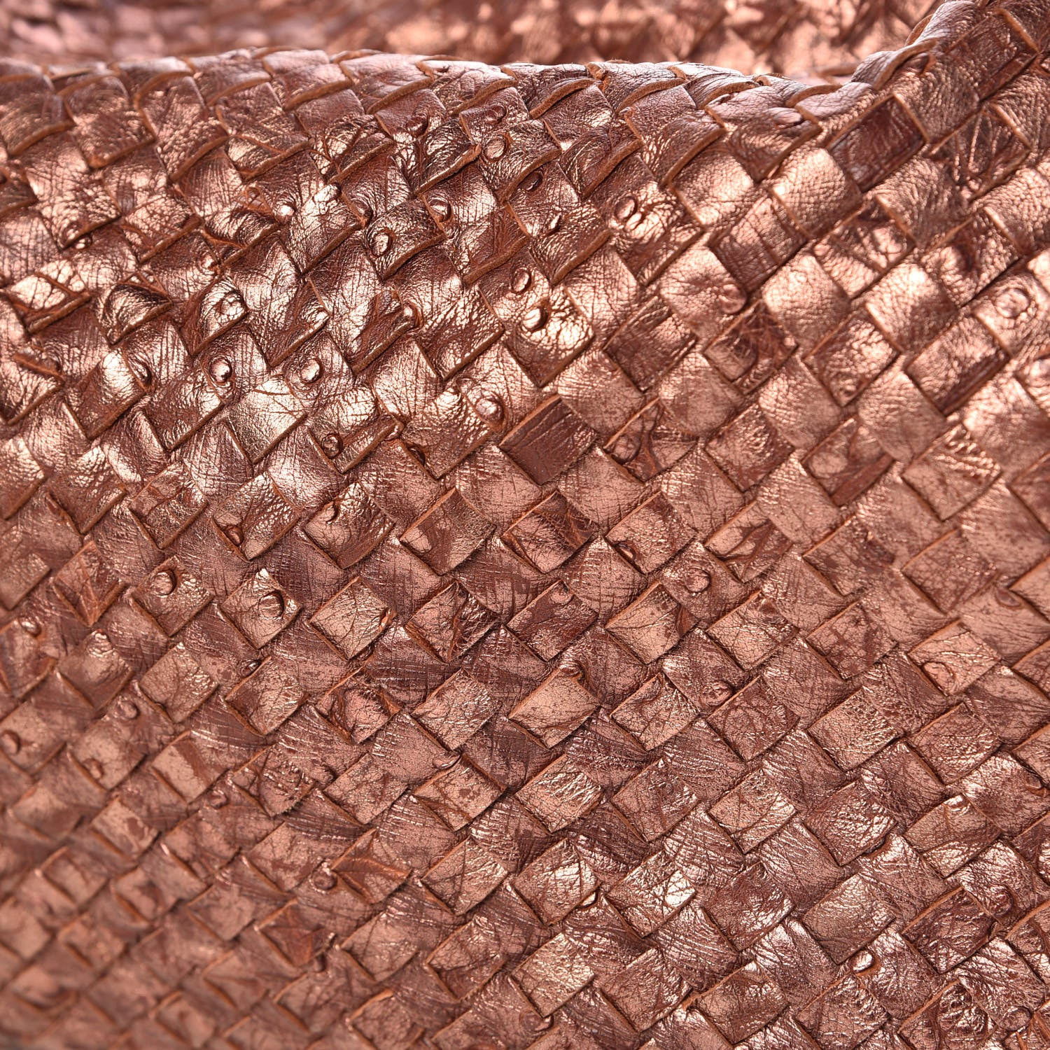 Bottega Veneta Metallic Ostrich Intrecciato Hobo Copper 13 of 15