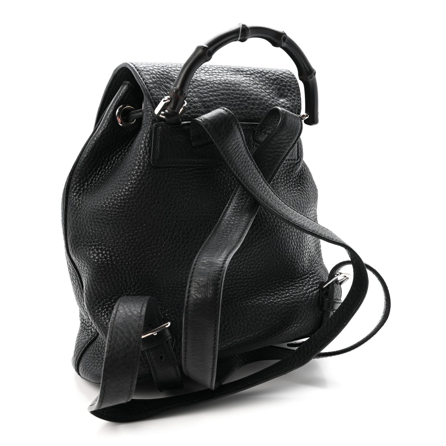 Calfskin Small Bamboo Backpack Black