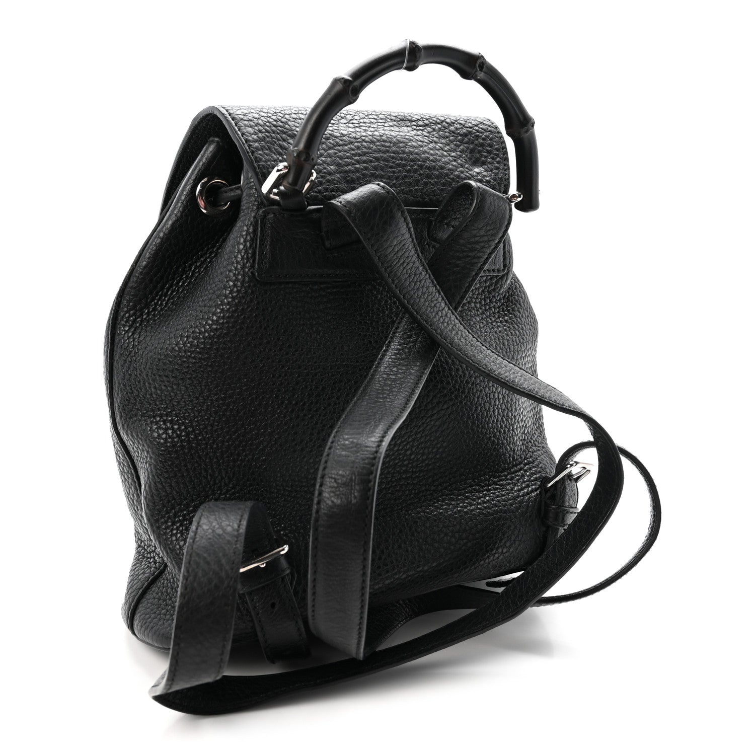 Gucci Calfskin Small Bamboo Backpack Black 3 of 12