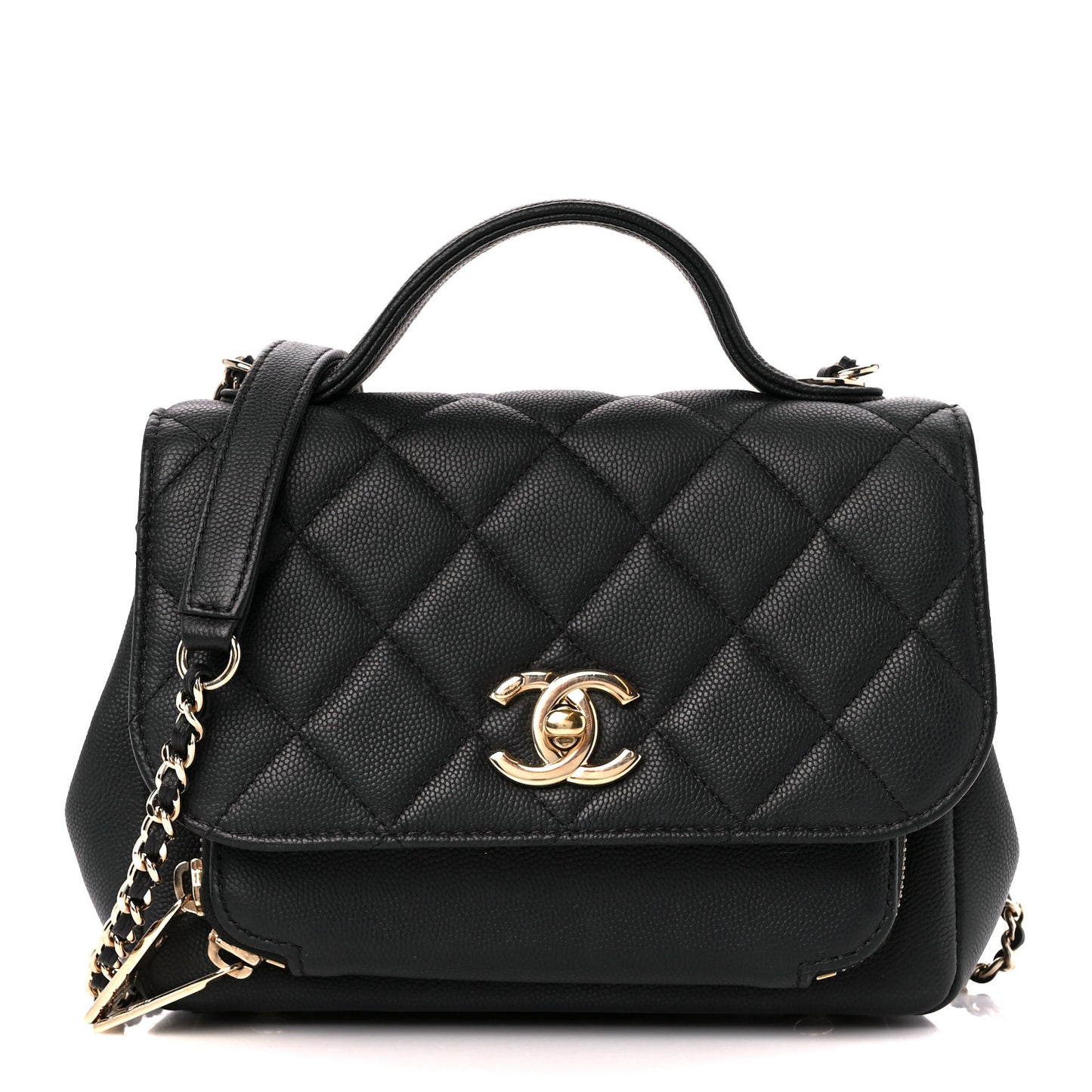Caviar Quilted Small Business Affinity Flap Black