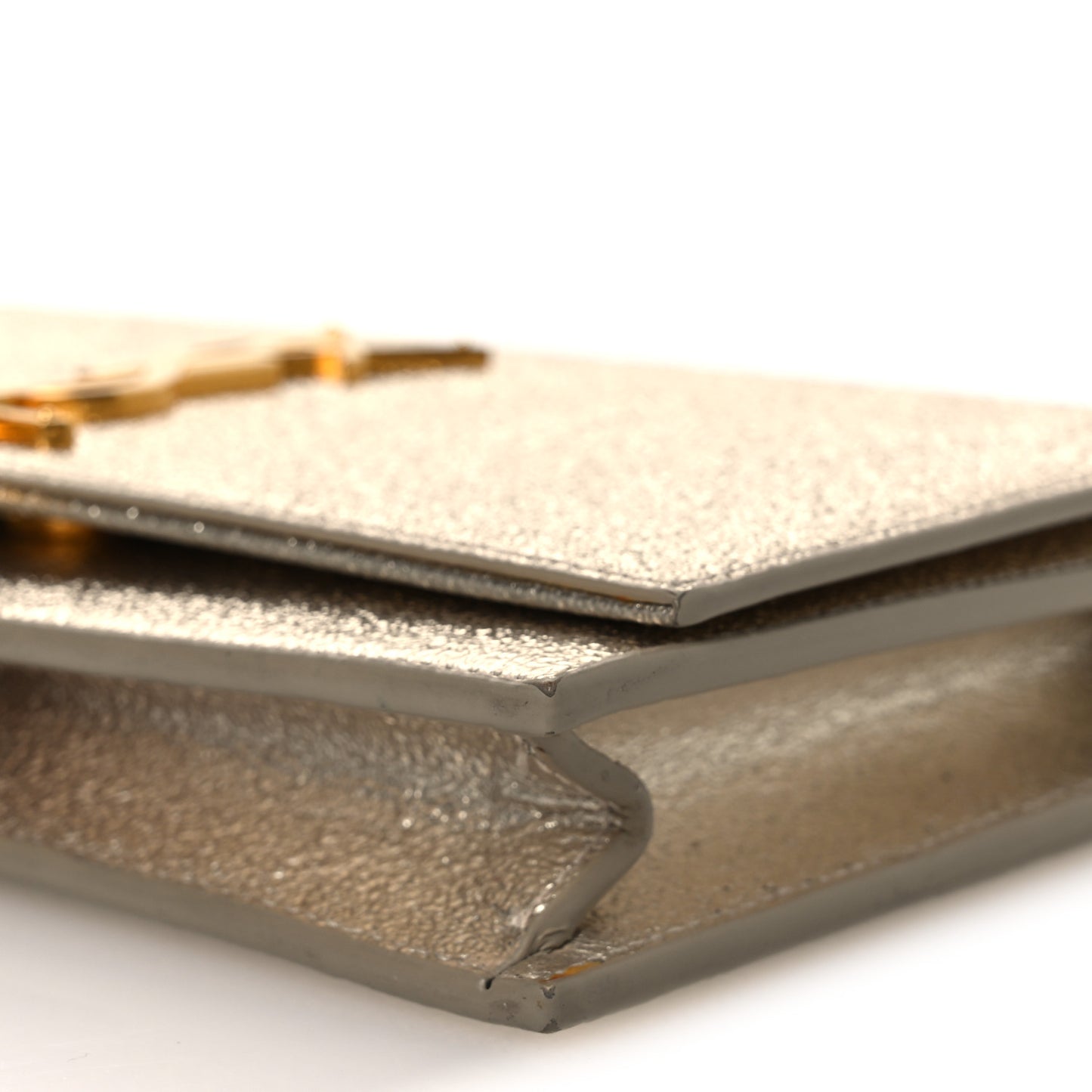 Metallic Calfskin Classic Monogram Kate Tassel Chain Wallet Platine