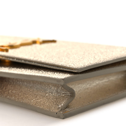 Saint Laurent Metallic Calfskin Classic Monogram Kate Tassel Chain Wallet Platine 11 of 14