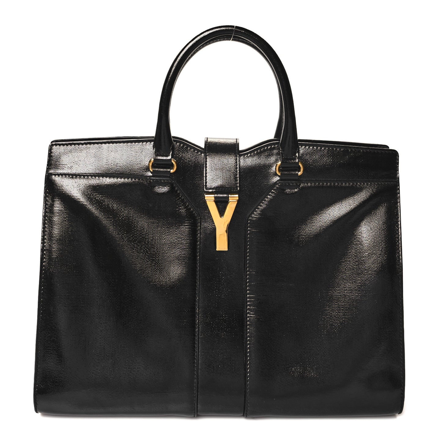 Textured Patent Leather Large Cabas Chyc Black