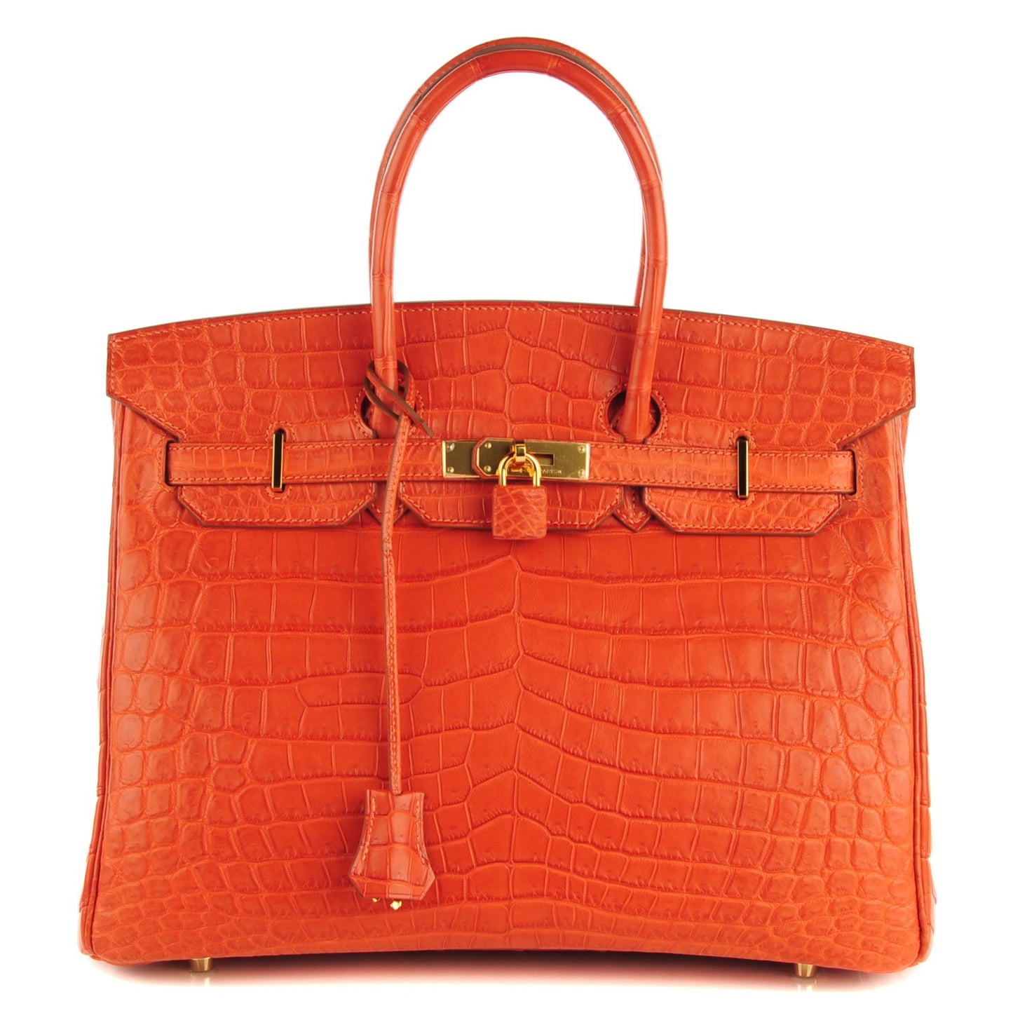 Matte Niloticus Crocodile Birkin 35 Orange