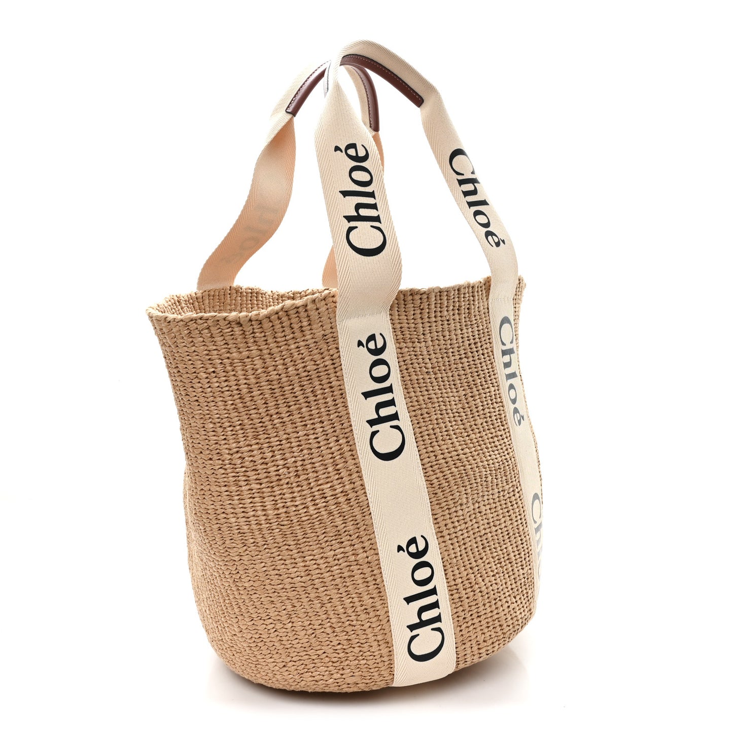 X MIFUKO Raffia Large Woody Basket Bag White