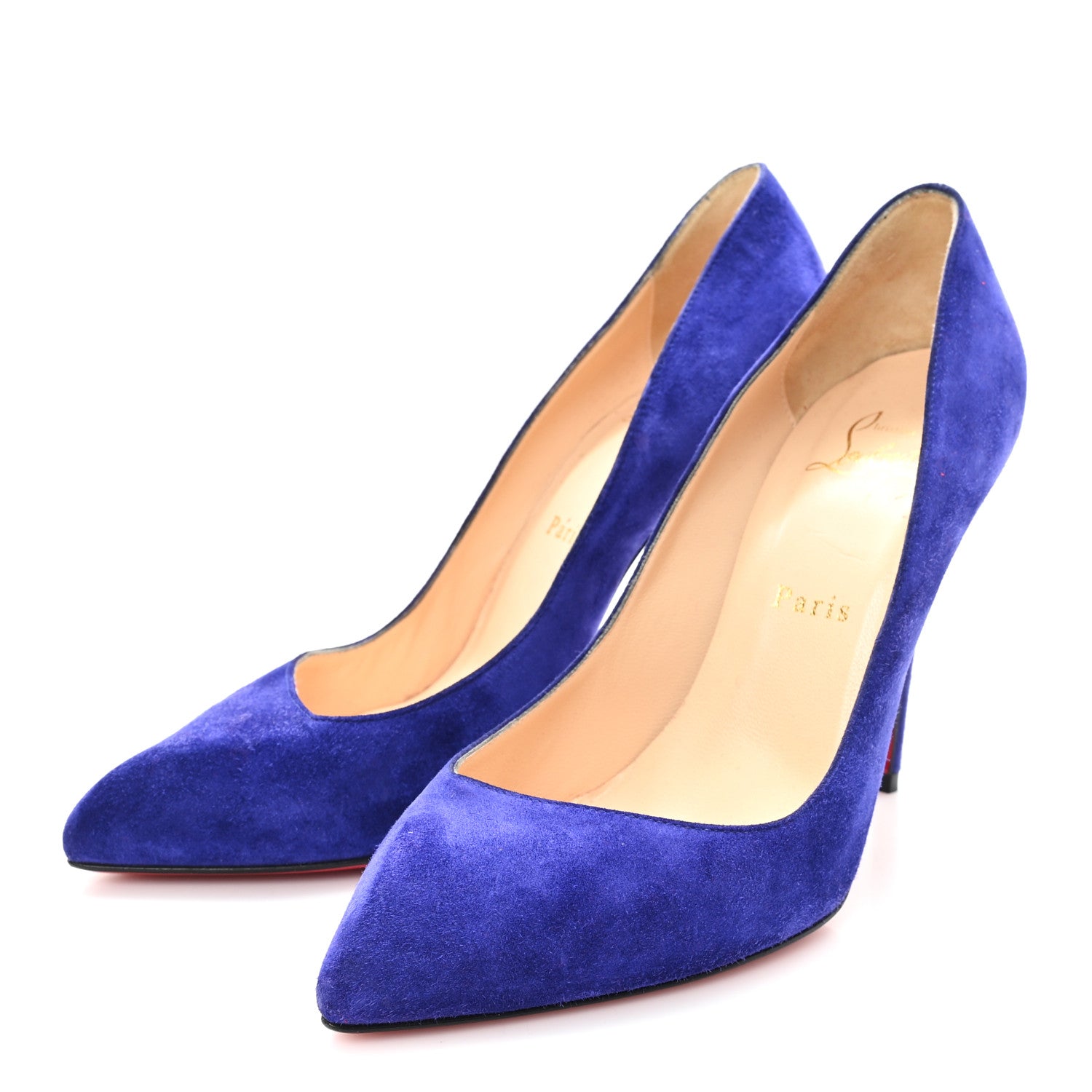 Christian Louboutin Suede Pigalle Follies 100 Pumps 38.5 Royal Blue 4 of 8
