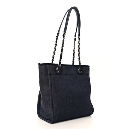 Chanel Denim Mini Deauville Tote Dark Blue 3 of 10