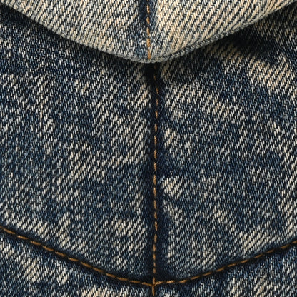 Saint Laurent Denim Quilted Medium Loulou Puffer Monogram Chain Satchel Rodeo Blue 8 of 10