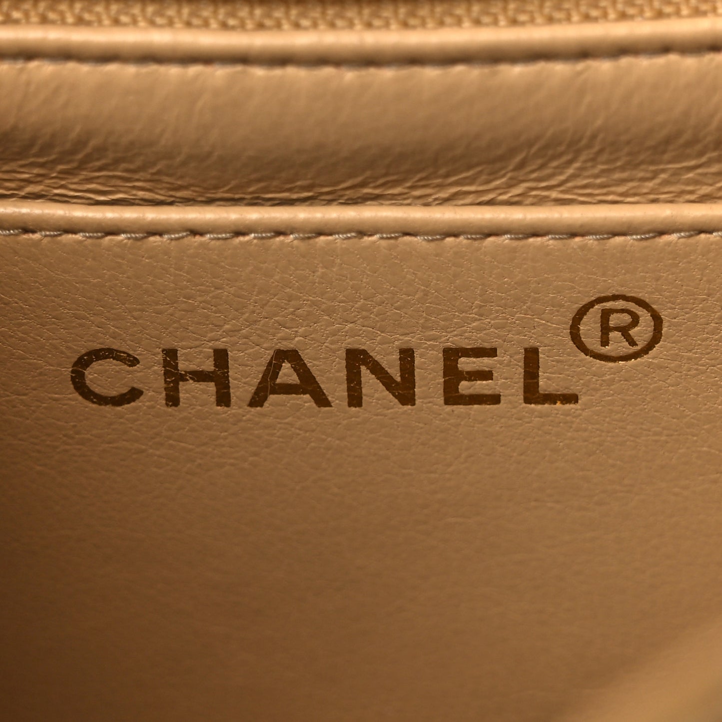 Lambskin Quilted Small Single Flap Beige