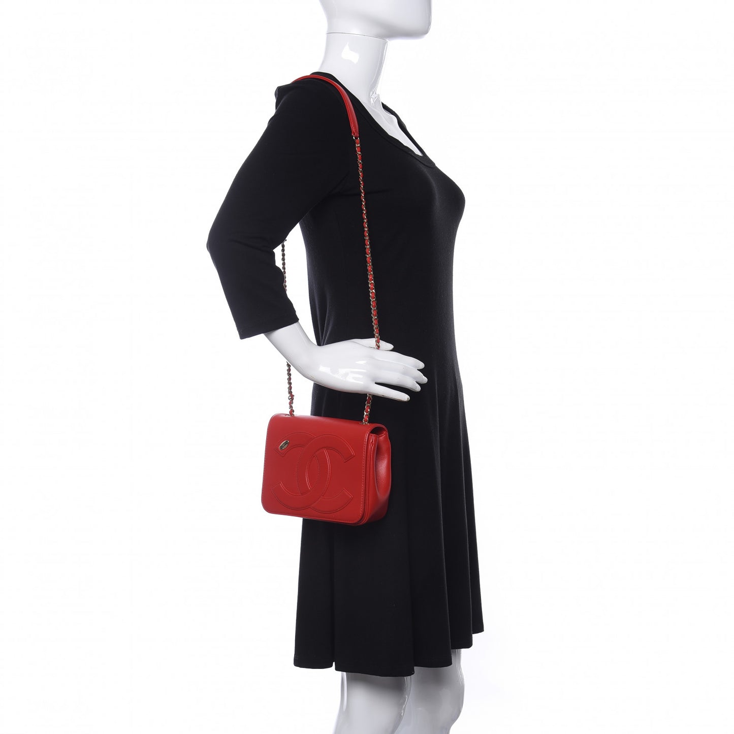 Lambskin CC Mania Flap Bag Red