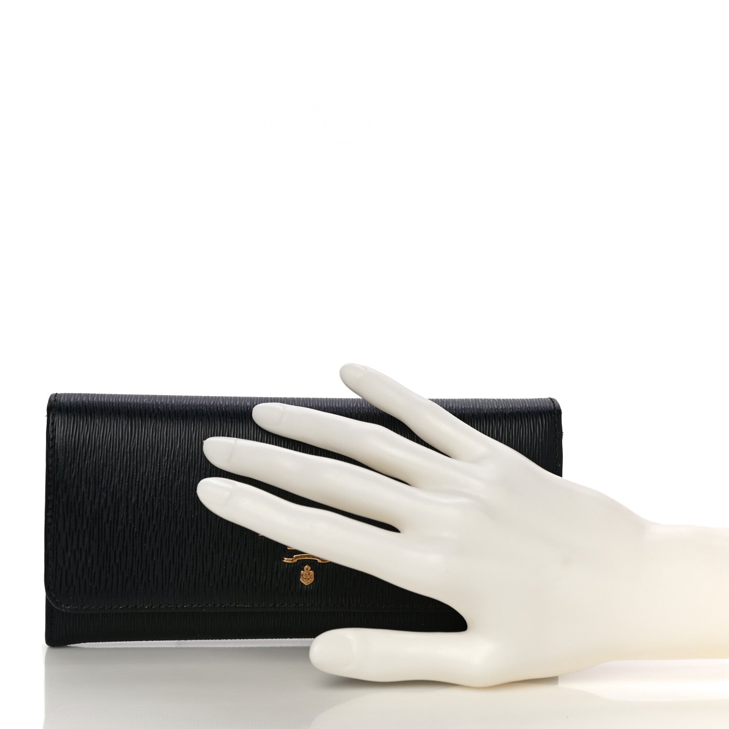 Prada Vitello Move Bi-Color Continental Flap Travel Wallet Black Lacca 3 of 11