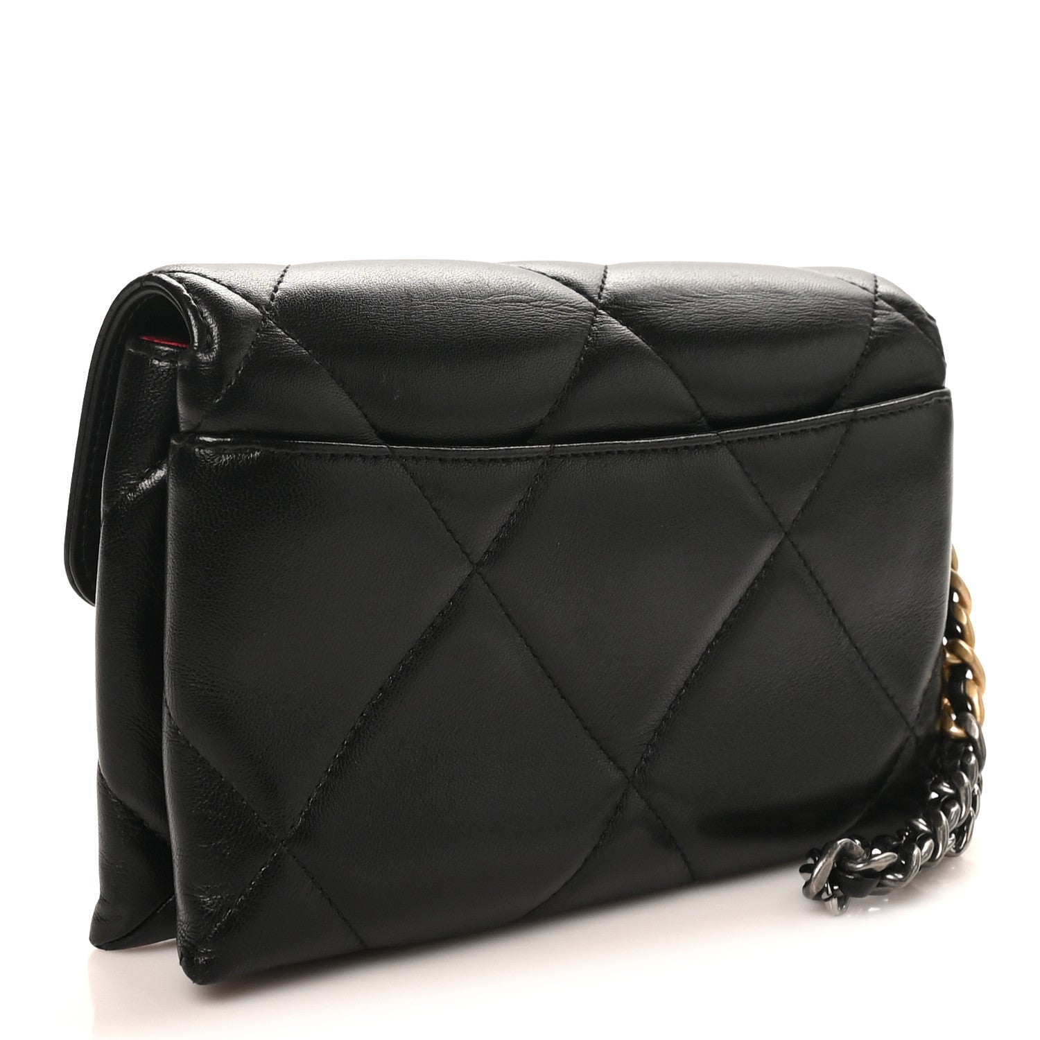 Chanel Lambskin Quilted Chanel 19 Flap Clutch Black 5 of 21