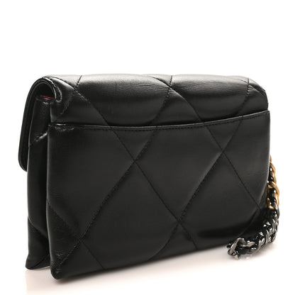 Chanel Lambskin Quilted Chanel 19 Flap Clutch Black 5 of 21