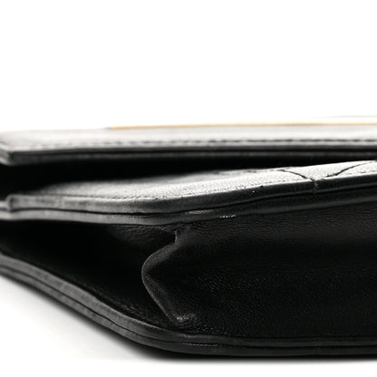 Chanel Lambskin Chevron Quilted Wallet On Chain WOC Black 10 of 13