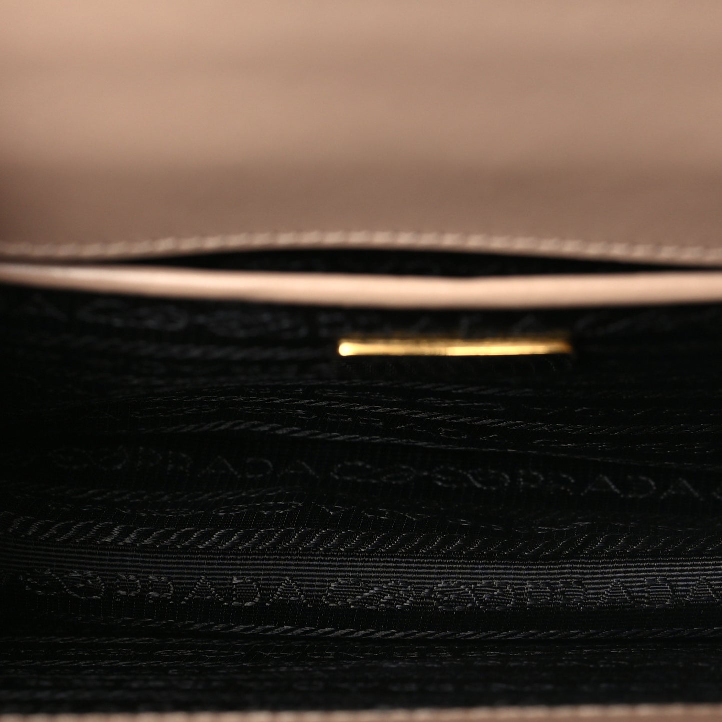 Saffiano Soft Calfskin Metal Triangle Logo Envelope Chain Shoulder Bag Cammeo