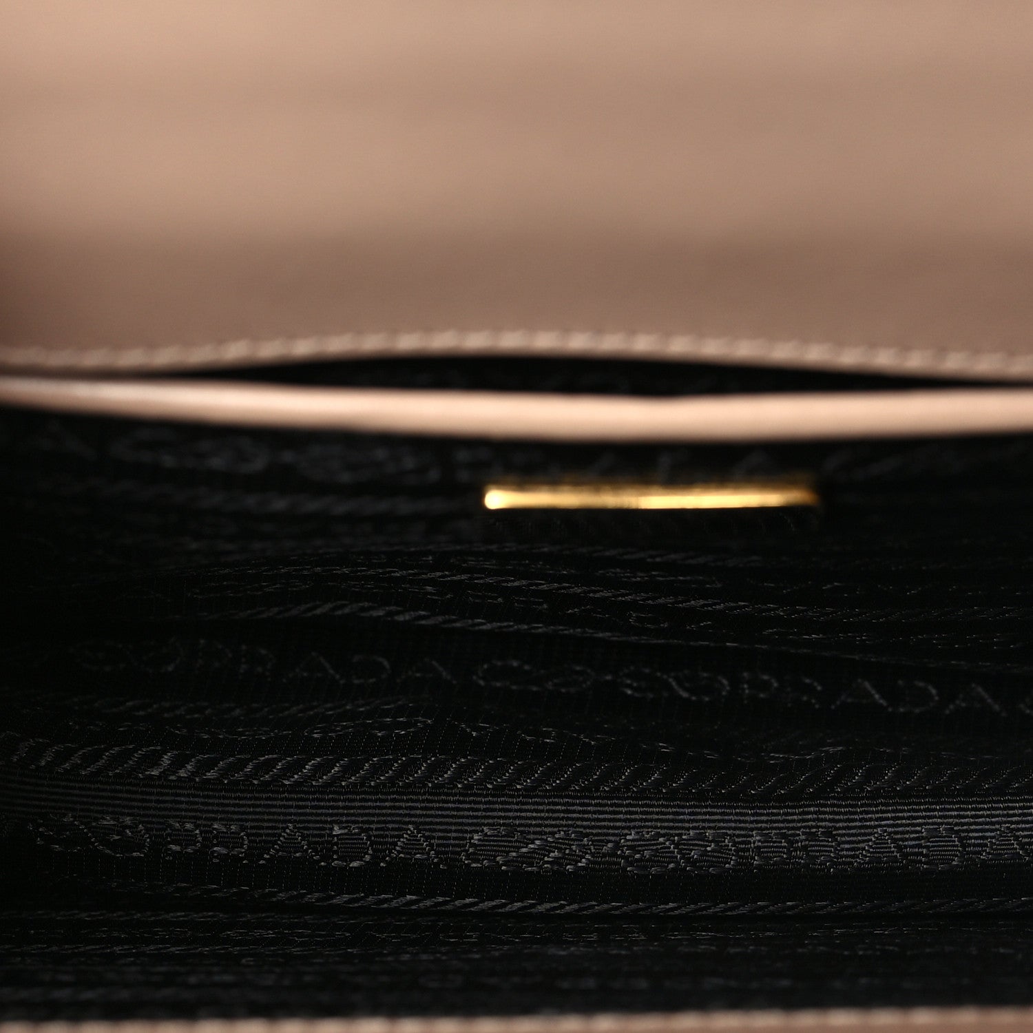 Prada Saffiano Soft Calfskin Metal Triangle Logo Envelope Chain Shoulder Bag Cammeo 5 of 10
