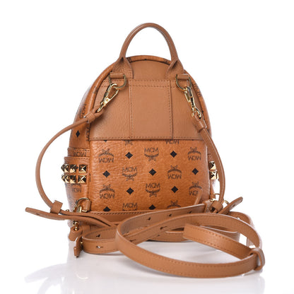 MCM Visetos Side Stud Mini Stark Backpack Cognac 3 of 8