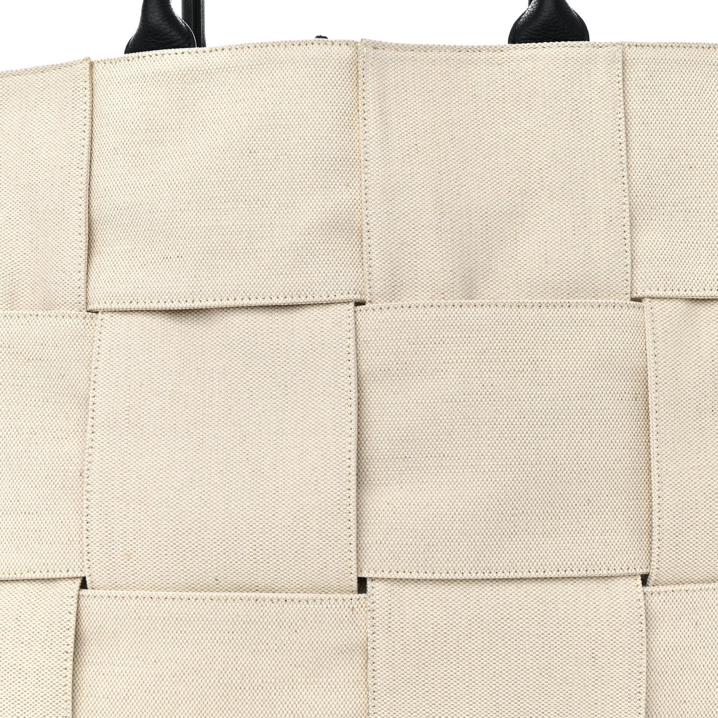 Canvas Intrecciato Large Arco Tote Beige Black