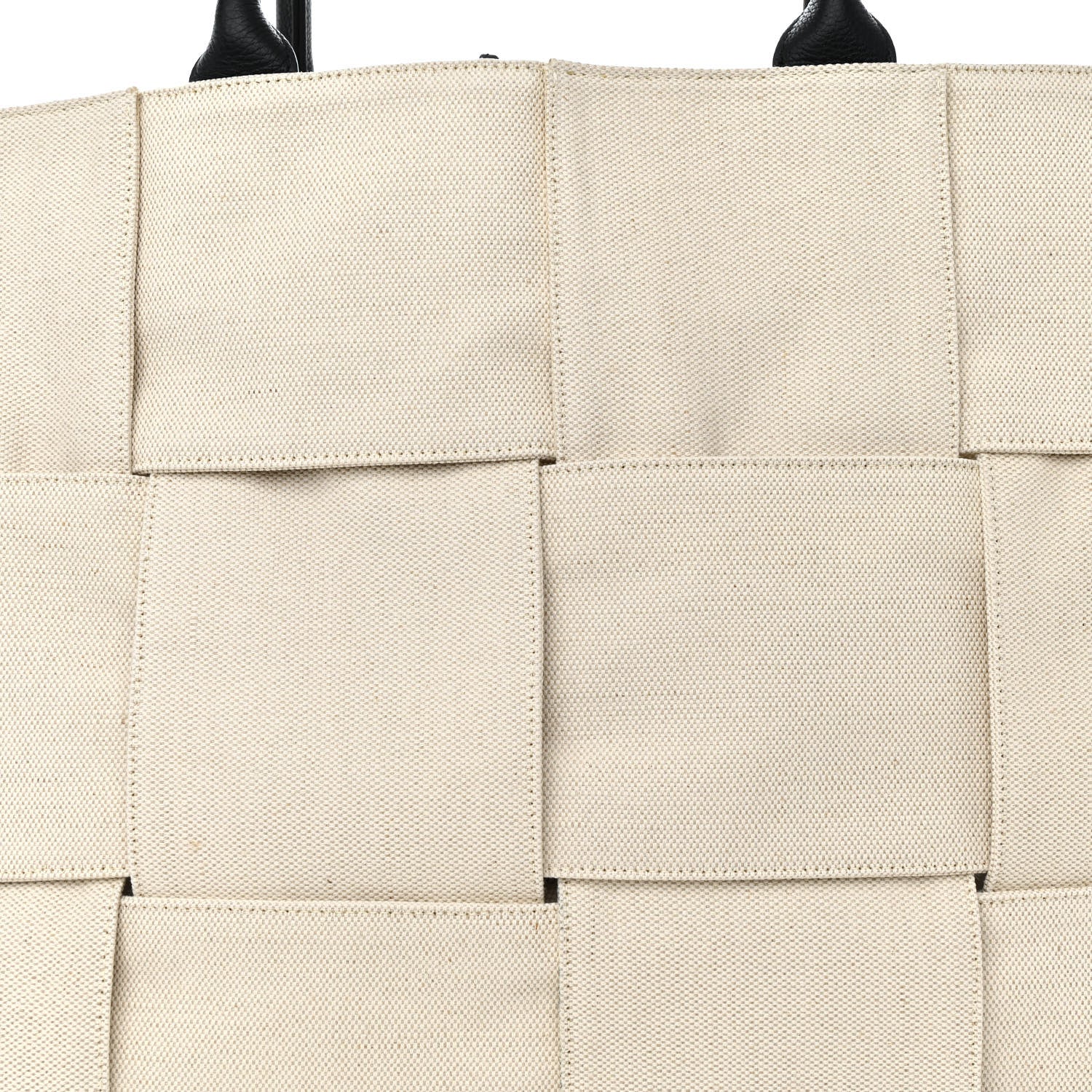 Bottega Veneta Canvas Intrecciato Large Arco Tote Beige Black 9 of 12