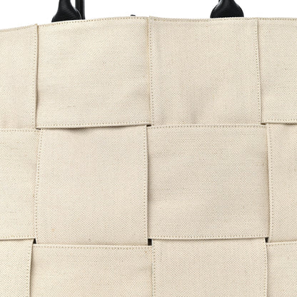Bottega Veneta Canvas Intrecciato Large Arco Tote Beige Black 9 of 12