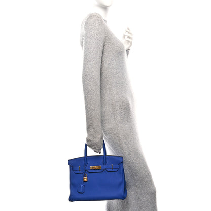 Hermes Togo Birkin 30 Bleu Electrique 2 of 12