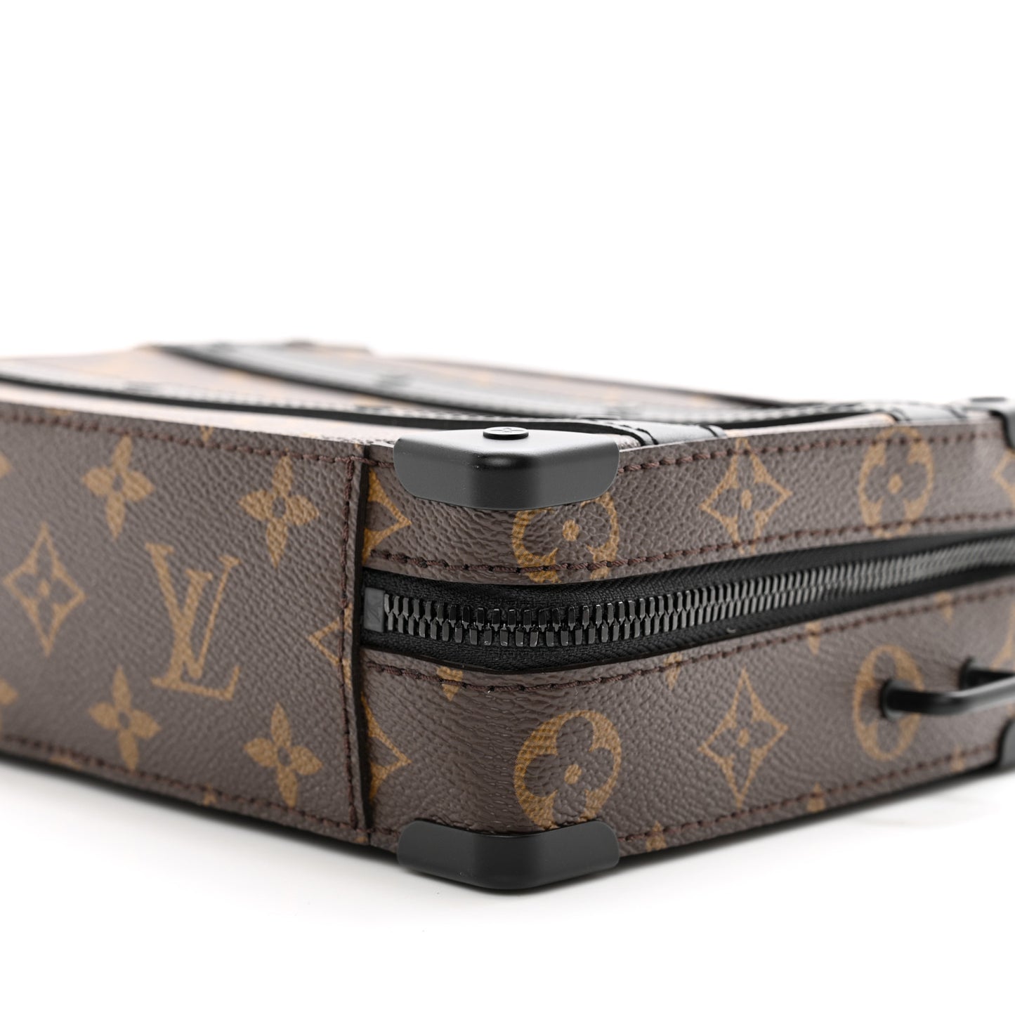 LOUIS VUITTON Monogram Macassar Handle Soft Trunk Black
