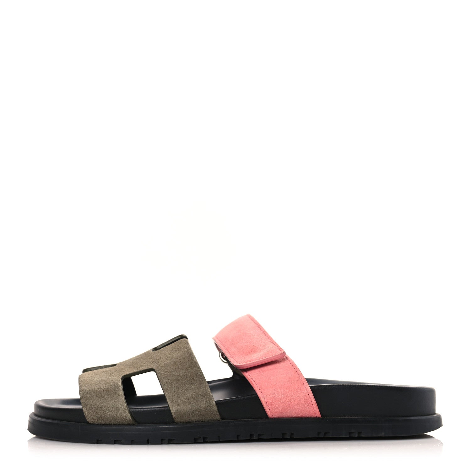 Hermes Suede Goatskin Womens Chypre Sandals 39.5 Toundra Rose Du Desert 1 of 8