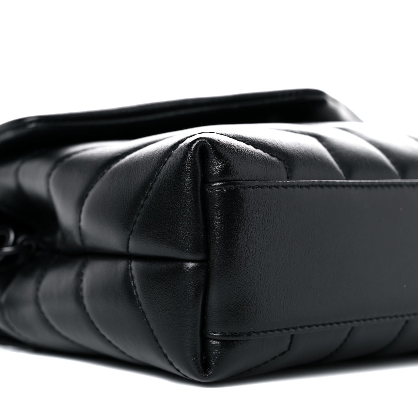 Calfskin Y Quilted Monogram Toy Loulou Crossbody Bag Black