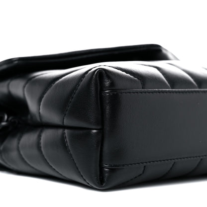 Saint Laurent Calfskin Y Quilted Monogram Toy Loulou Crossbody Bag Black 9 of 10