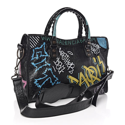 Balenciaga Agneau Graffiti All Over Classic Hardware S City Black Multicolor 3 of 9