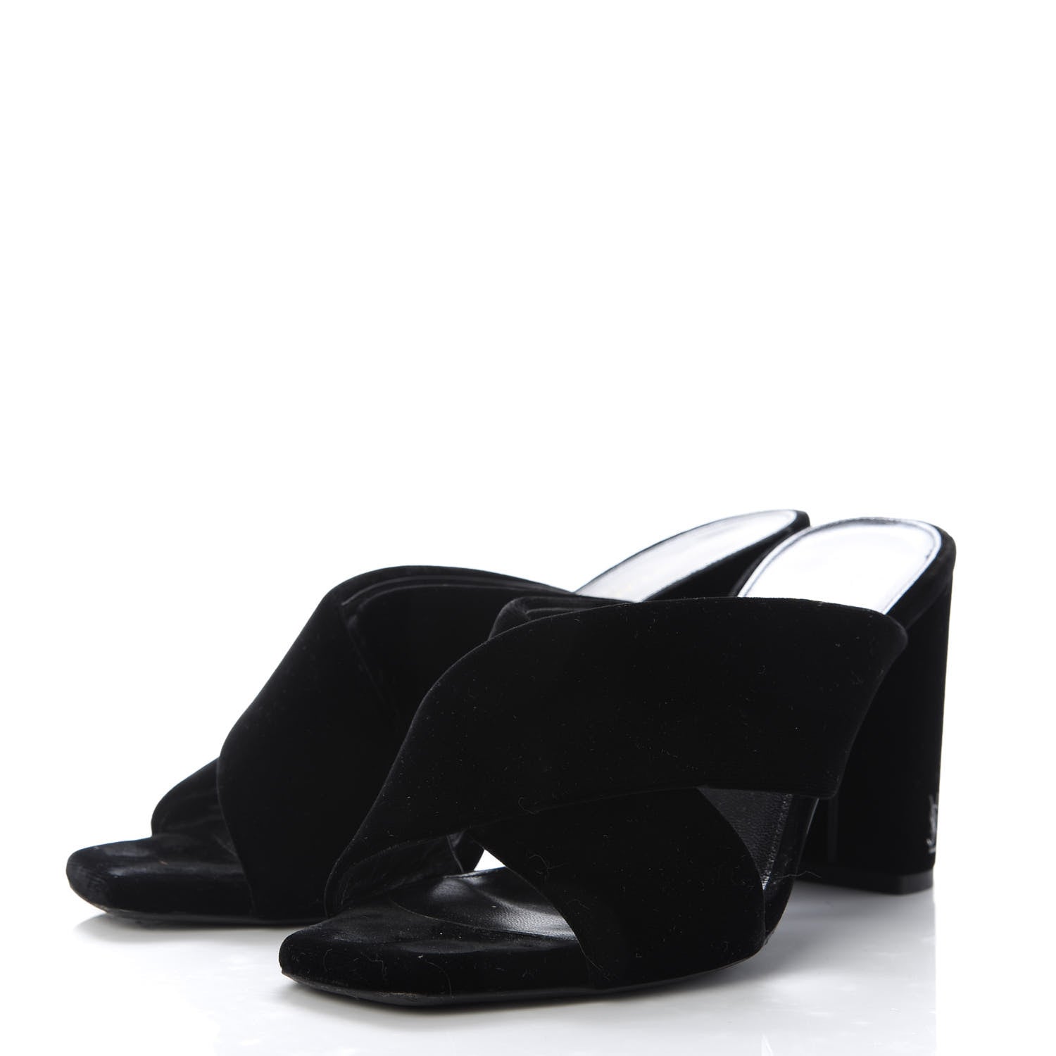 Saint Laurent Velvet LouLou 95 Mules 37 Black 3 of 9