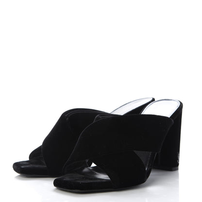 Saint Laurent Velvet LouLou 95 Mules 37 Black 3 of 9