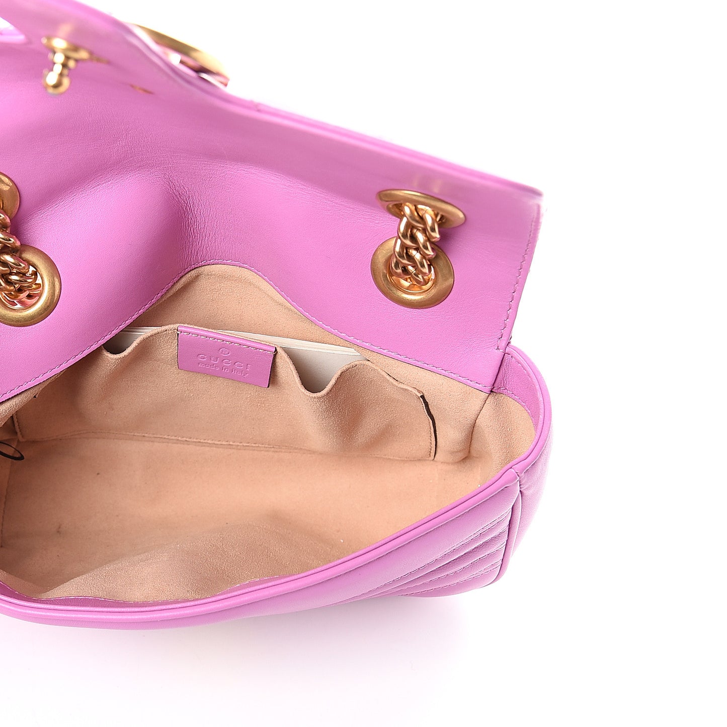 Calfskin Matelasse Mini GG Marmont Shoulder Bag Candy Mousse