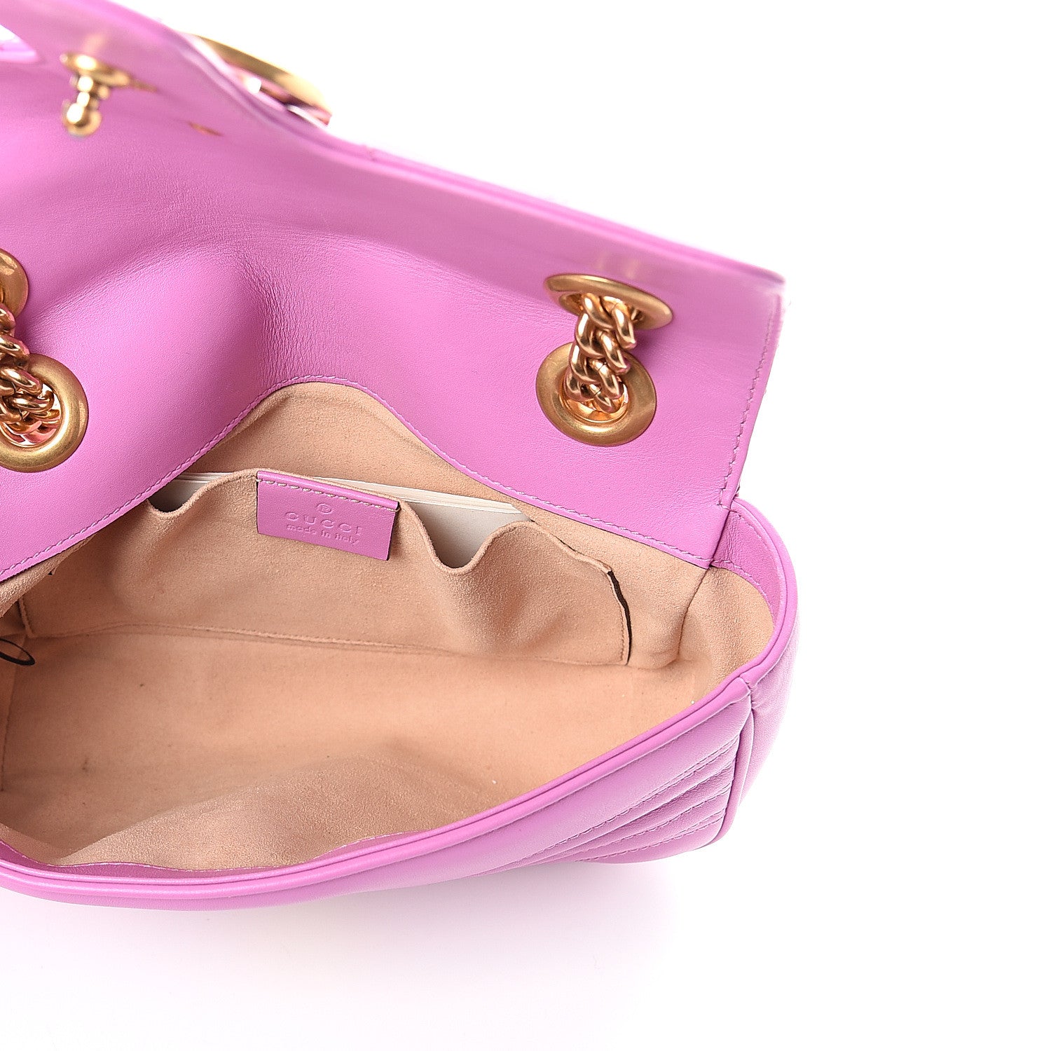 Gucci Calfskin Matelasse Mini GG Marmont Shoulder Bag Candy Mousse 4 of 7