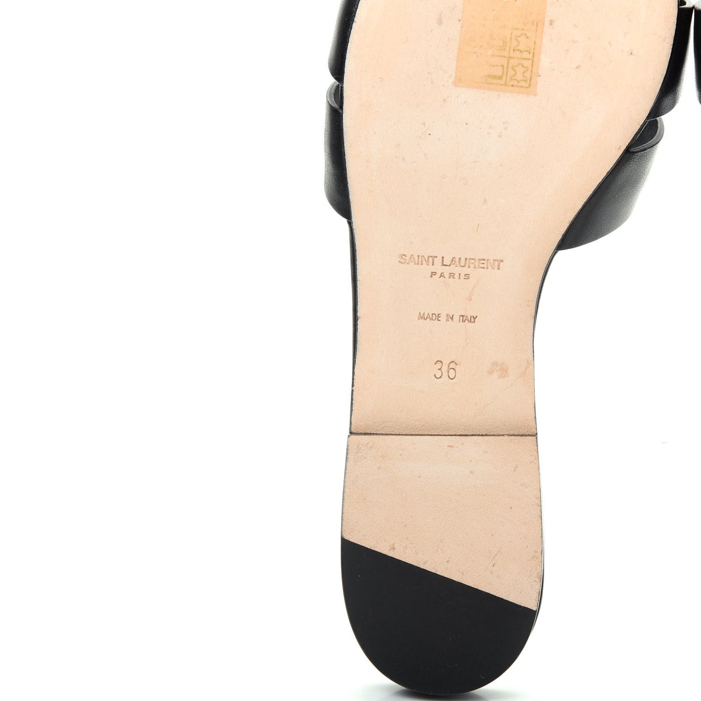 Calfskin Nu Pied 05 Slide Sandals 36 Black