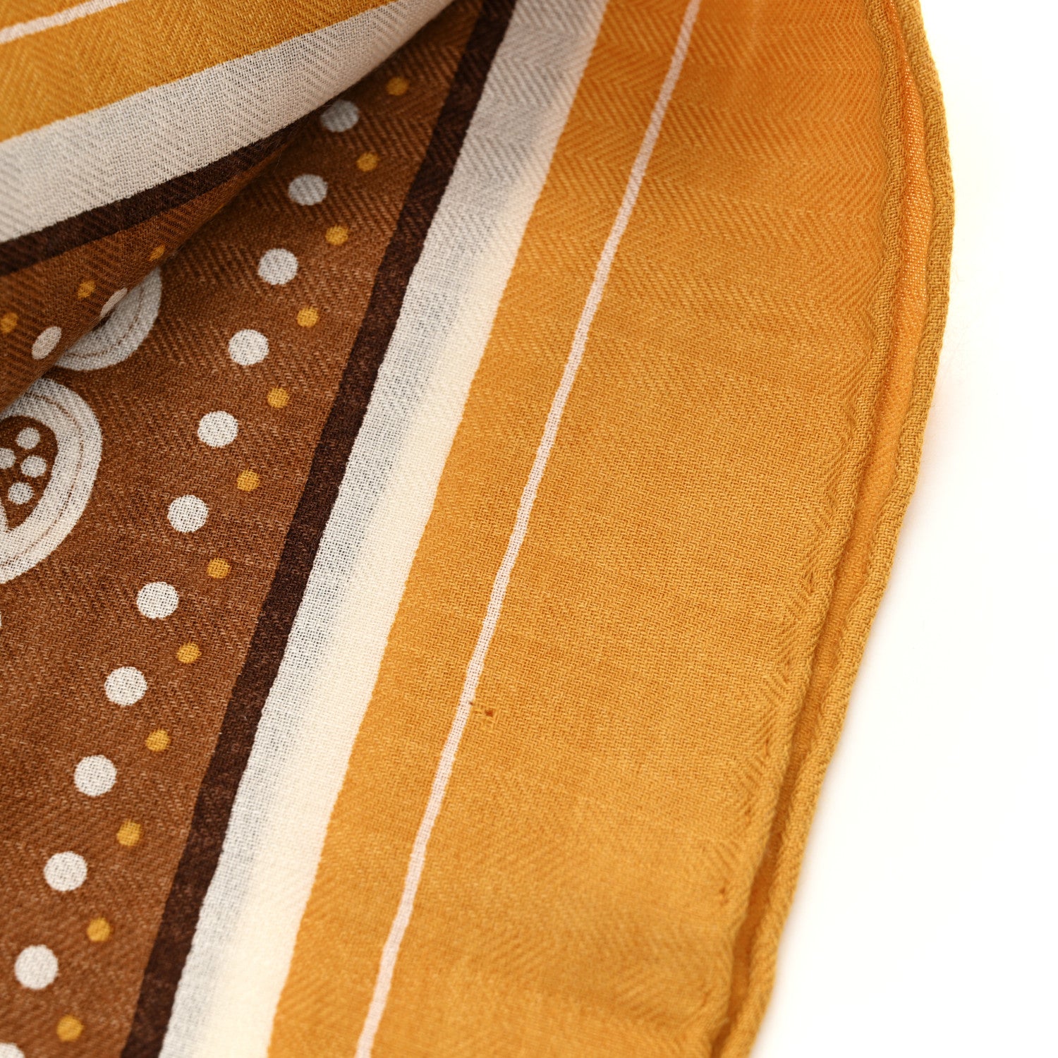 Hermes Cashmere Silk Selle De Dignitaire Shawl 140 Curry Camel White 7 of 8