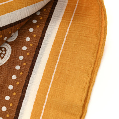 Hermes Cashmere Silk Selle De Dignitaire Shawl 140 Curry Camel White 7 of 8