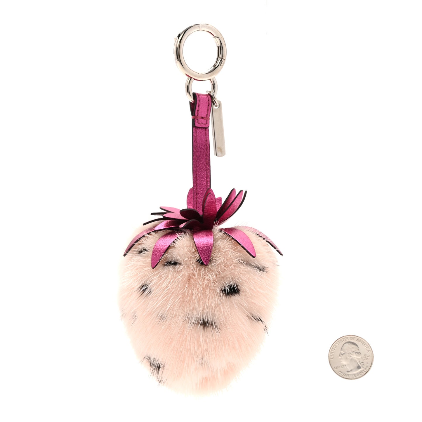 Mink Fur Vitello Catalan Mirror Strawberry Bag Charm Seashell Orchidea