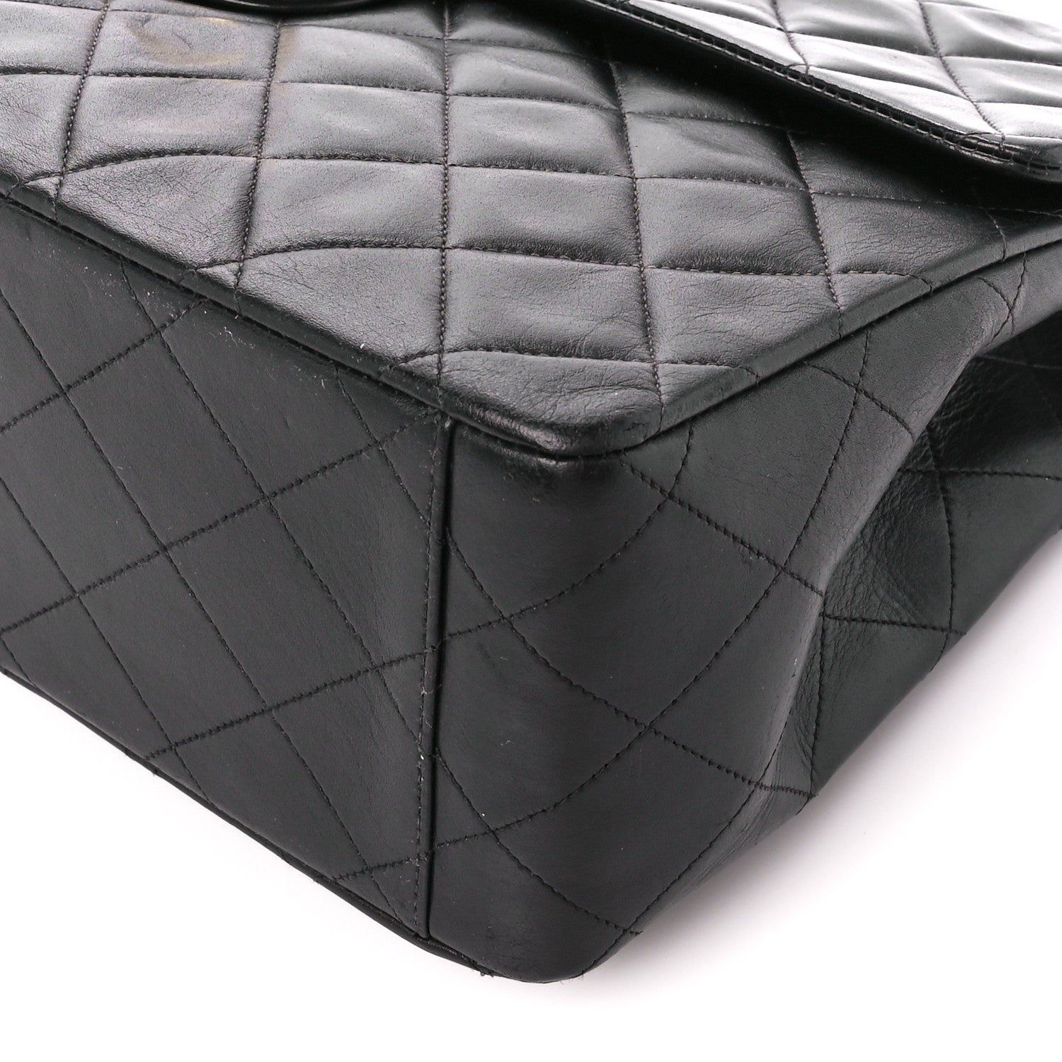 Chanel Lambskin Quilted XL Jumbo Single Flap Black 12 of 12