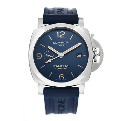 Panerai Stainless Steel Rubber 44mm Luminor 1950 GMT Automatic Watch Blue PAM01033 1 of 5