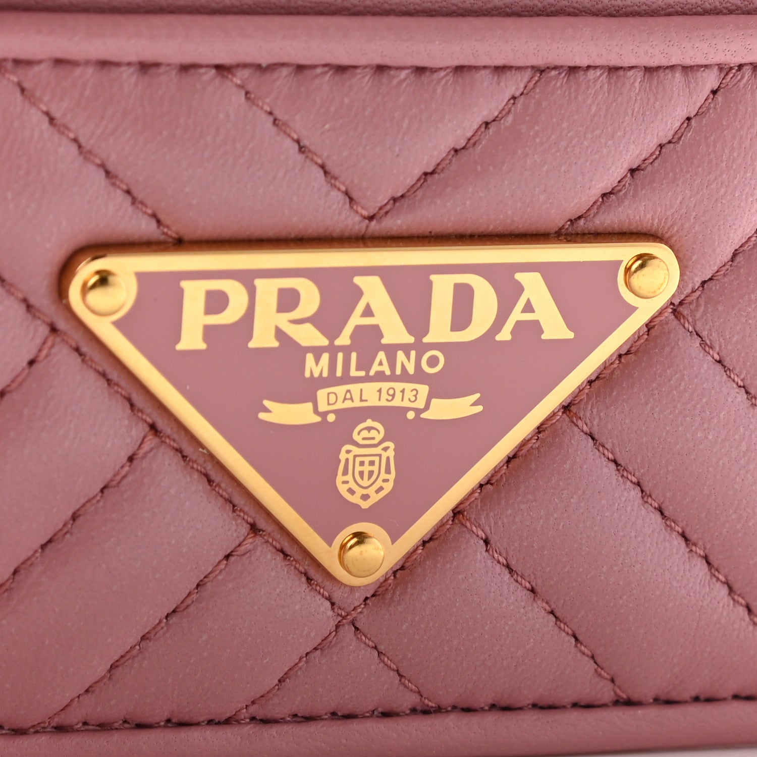 Prada Nappa Impunture Logo Card Holder Rosa 8 of 8