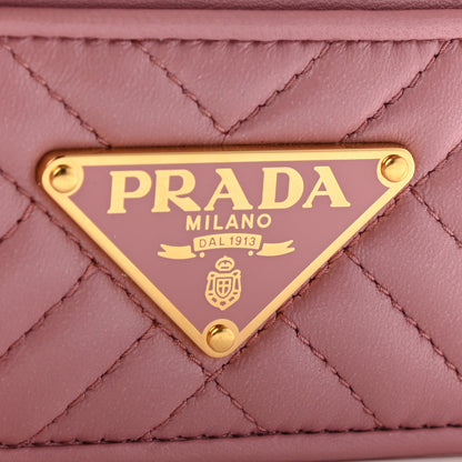 Prada Nappa Impunture Logo Card Holder Rosa 8 of 8