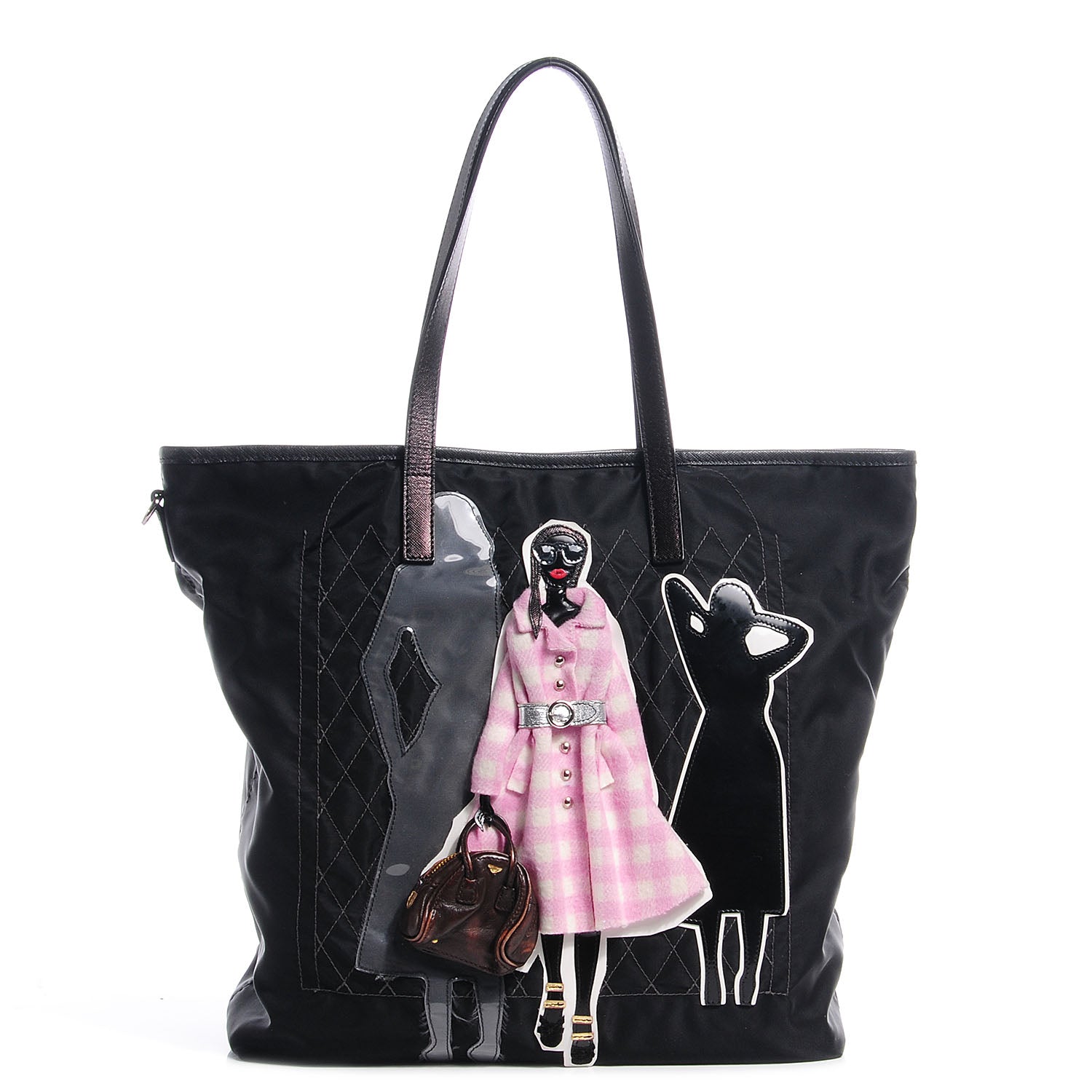 Prada Tessuto Robot Shopping Tote Black 1 of 8