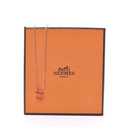 Hermes Lacquered Rose Gold Pop H Pendant Necklace Orange Fonce 6 of 6