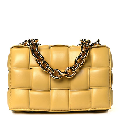 Bottega Veneta Lambskin Maxi Intreccio Padded Chain Cassette Crossbody Bag Butter 1 of 8